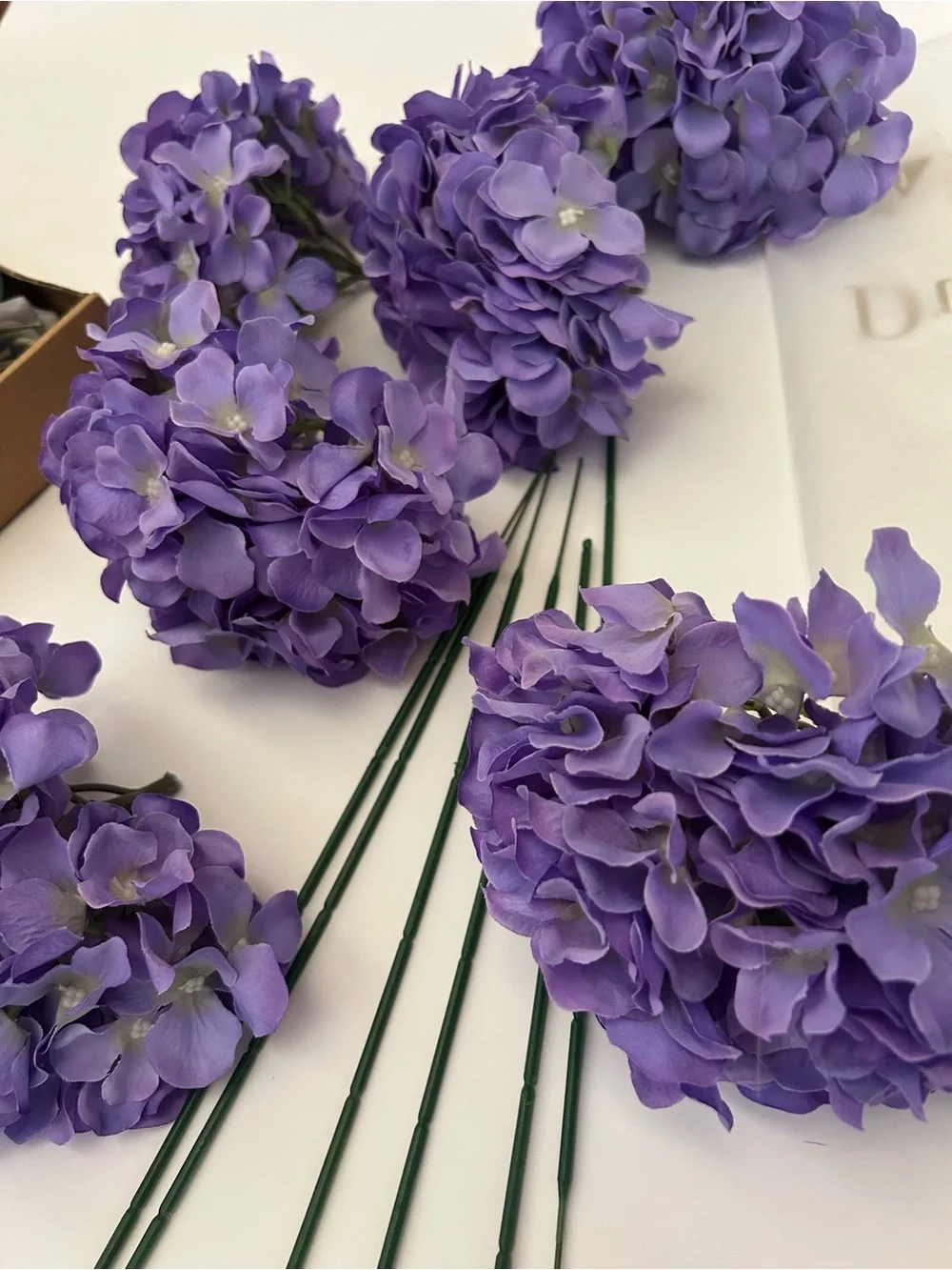 Unbranded Purple Artificial Hydrangea and Mixed Floral Bouquet Set